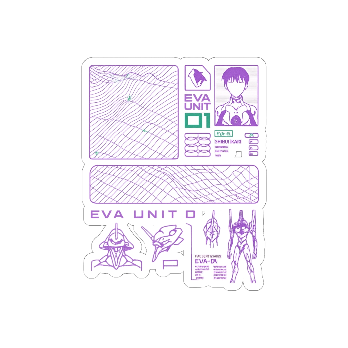 Eva Interface 01 Cyberpunk Mecha Sticker - Official Stickers merchandise