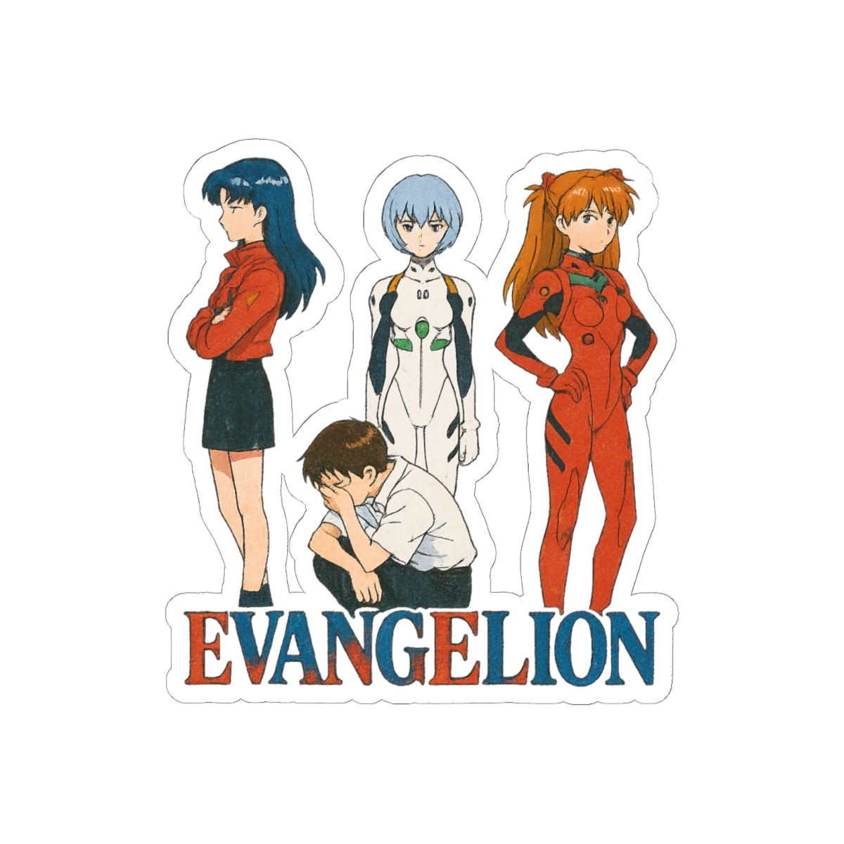 Trippy Evangelion Sticker | Psychedelic Anime Vinyl Decal - Official Stickers merchandise