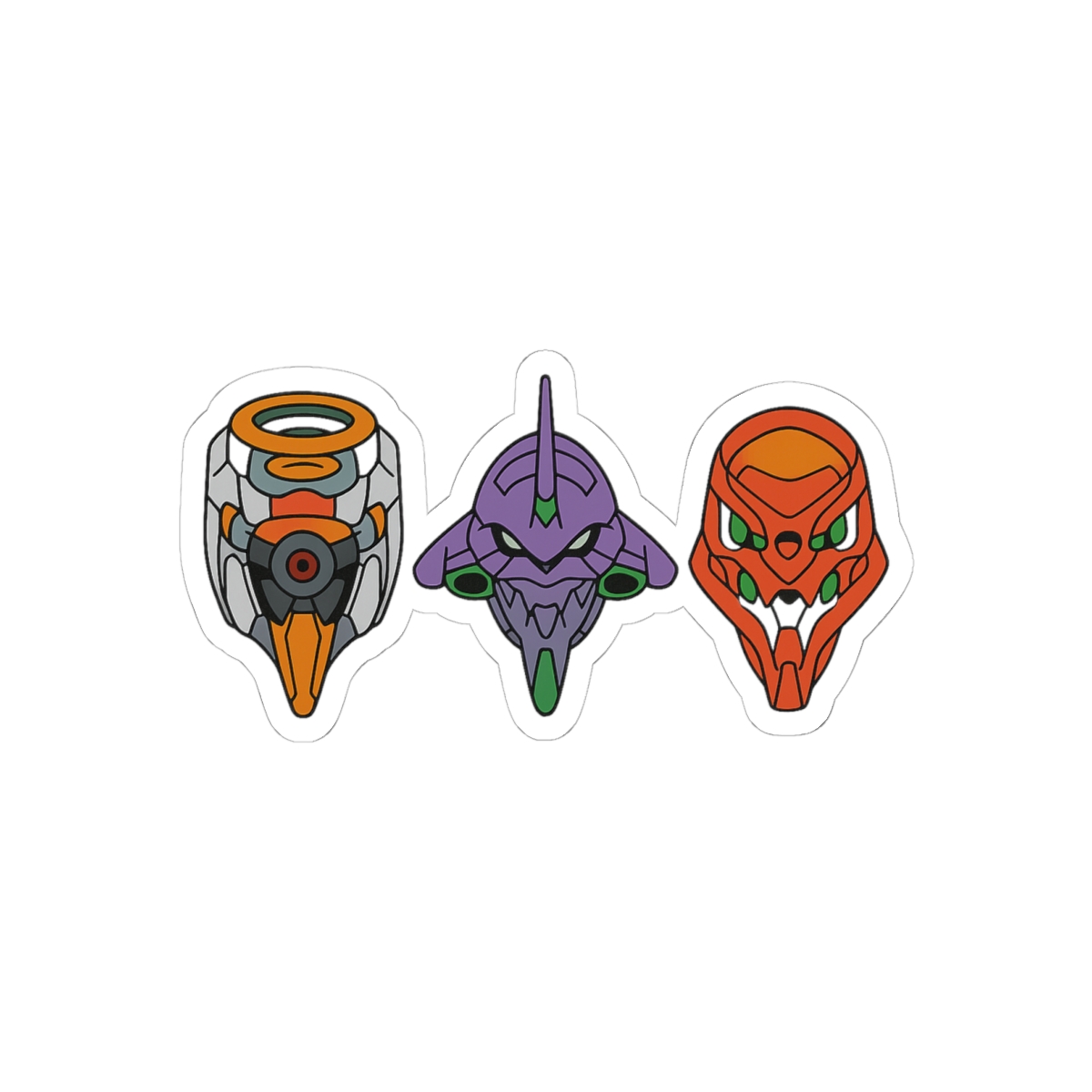 Classic Eva Units Stickers | Bold Evangelion Vinyl Decals - Official Stickers merchandise