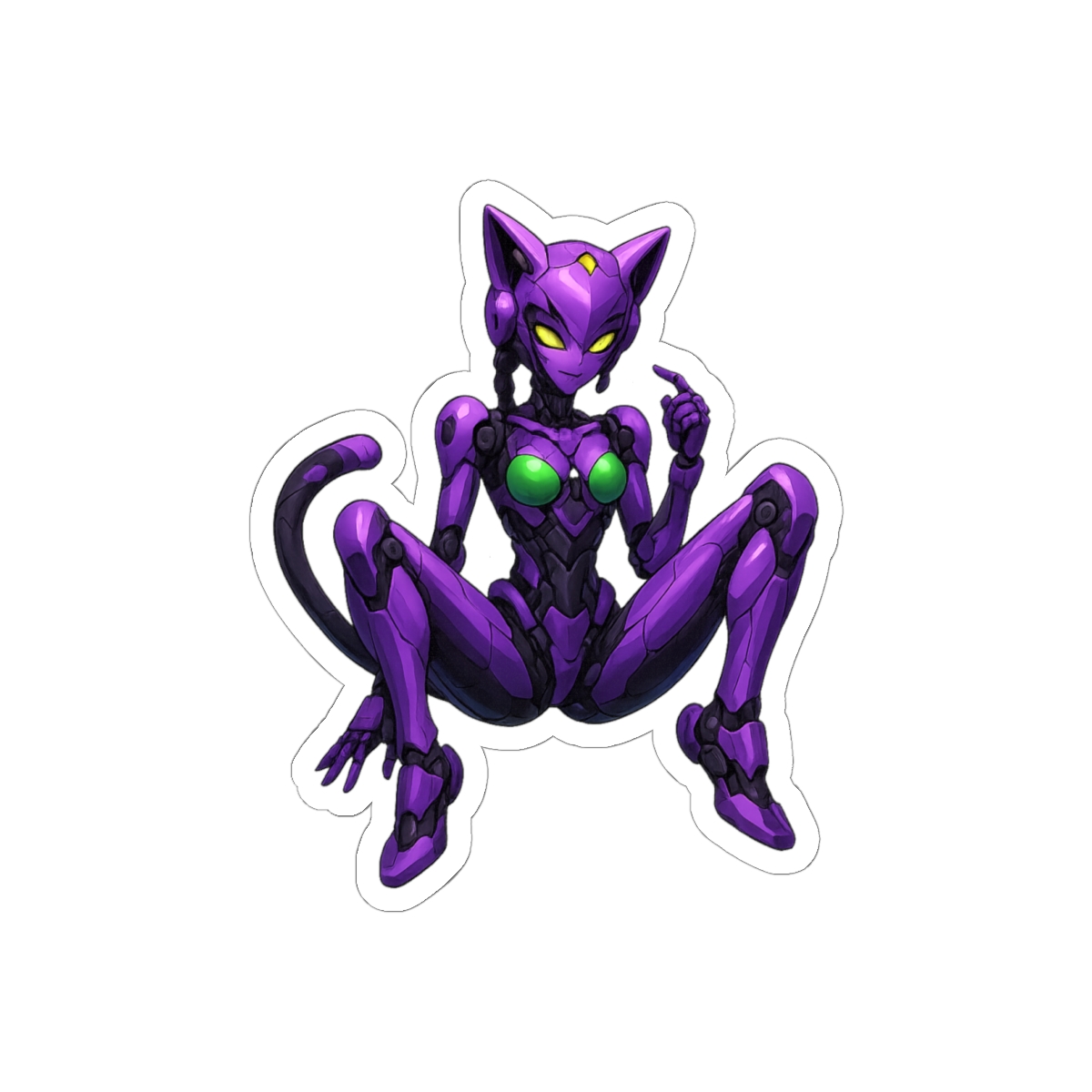 Sexy Evangelion Catgirl Android Sticker | Bold Anime Vinyl Decal - Official Stickers merchandise