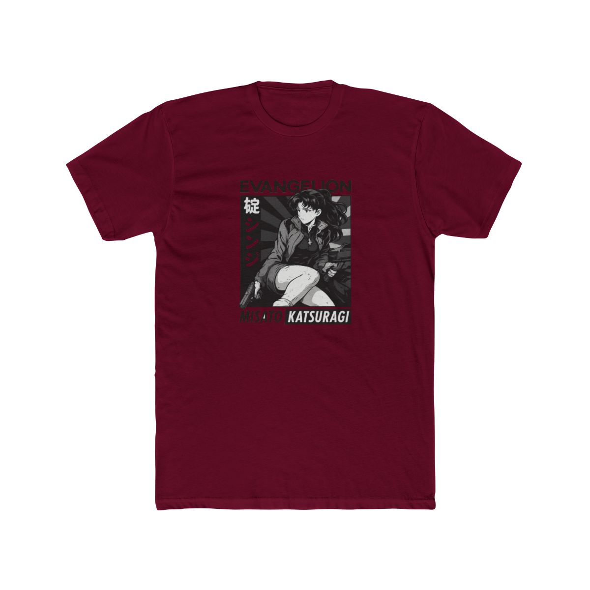 Misato Katsuragi Retro Art Evangelion T Shirt - alternate angle 2, merchandise