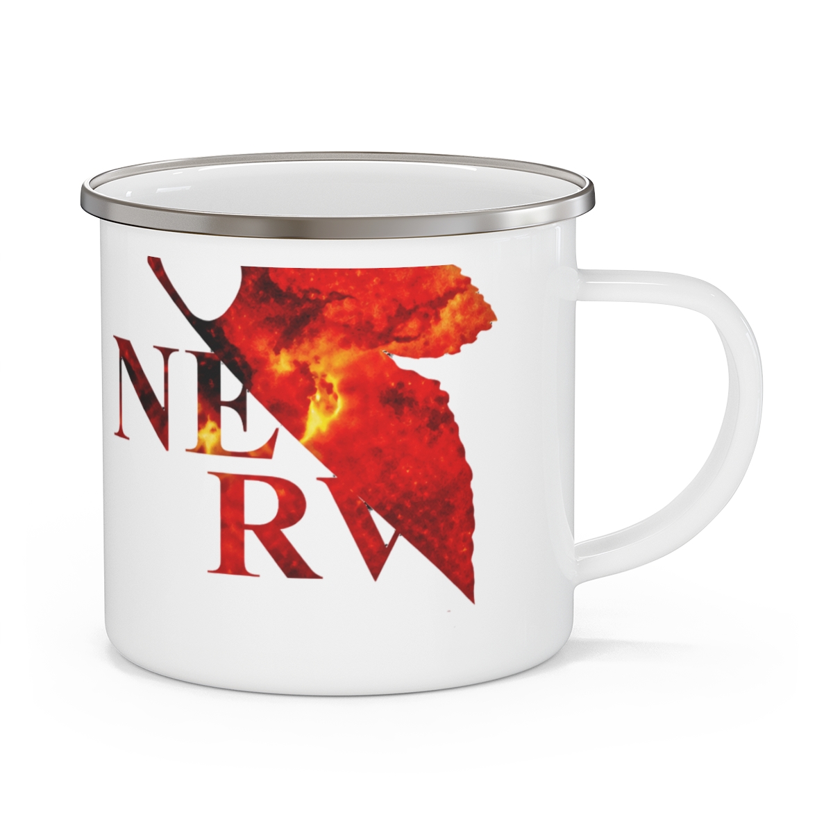 NERV Logo Enamel Mug | Evangelion Fan Coffee Cup - Official Mugs & Drinkware merchandise